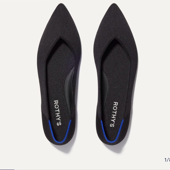 Rothy’s The Point Knit Pointed Toe Ballet Flats in Black Size US W 9.5 - Picture 7 of 11